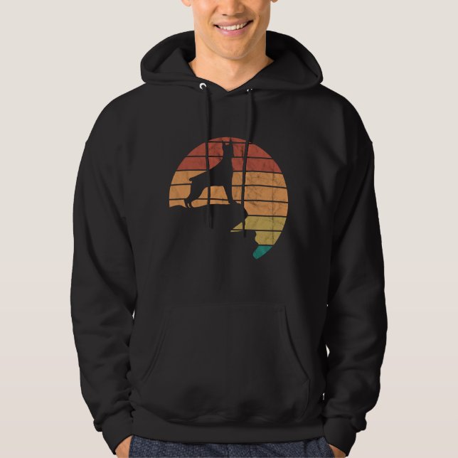 Doberman Dog Mum Dog Owner Retro Hoodie (Front)