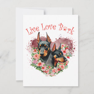 Doberman Dog Mum Floral Card