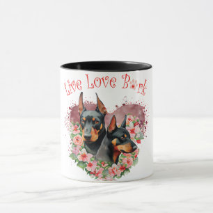Doberman Dog Mum Floral Mug