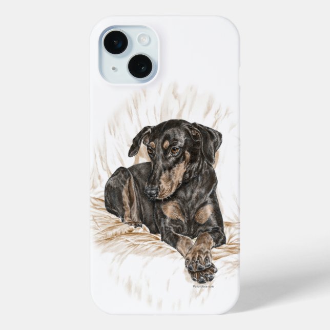 Doberman Dog Natural Ears Case-Mate iPhone Case (Back)
