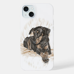Doberman Dog Natural Ears iPhone 15 Plus Case