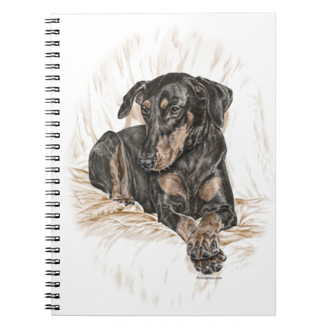 Doberman Dog Natural Ears Notebook (Front)
