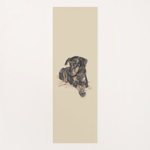 Doberman Dog Natural Ears Yoga Mat