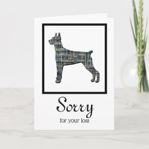 Doberman Dog Silhouette Pet Sympathy Card