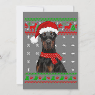 Doberman Dog Ugly Sweater Christmas Puppy Dog Love Invitation