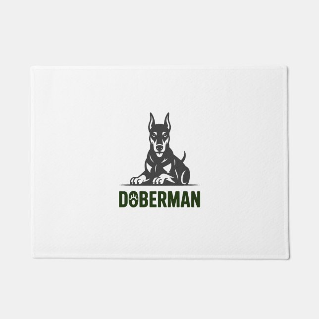 Doberman Dog Vector 2 Colours Doormat (Front)