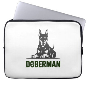 Doberman Dog Vector 2 Colours Laptop Sleeve