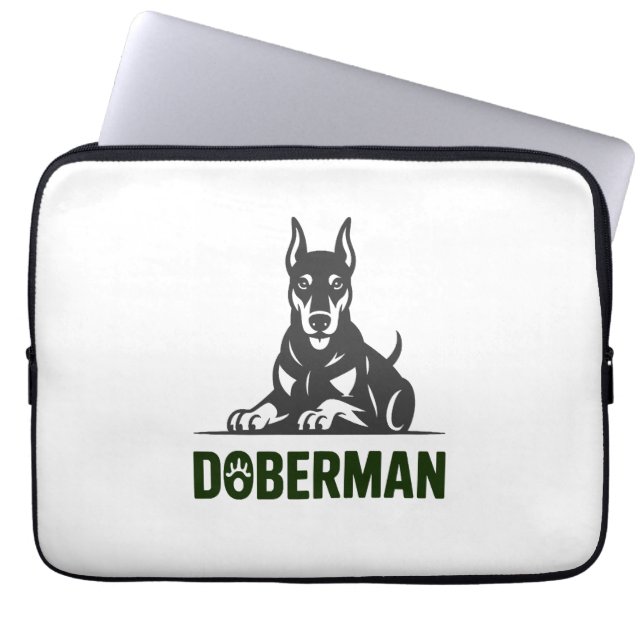 Doberman Dog Vector 2 Colours Laptop Sleeve (Front)