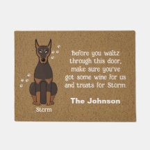 Doberman Doormat, Dog Doormat, Dog 