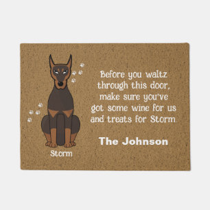 Doberman Doormat, Dog Doormat, Dog  Doormat