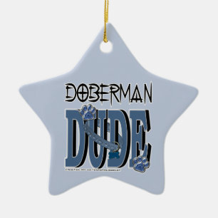 Doberman DUDE Ceramic Tree Decoration