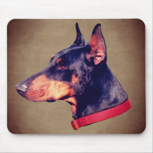 Doberman Face Dog Mouse Pad