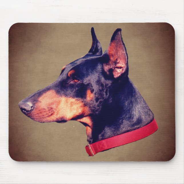 Doberman Face Dog  Mouse Pad (Front)