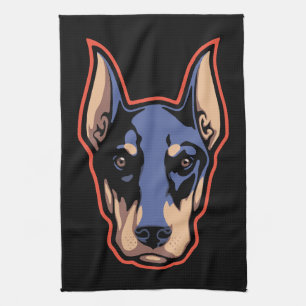 Doberman Face Tea Towel