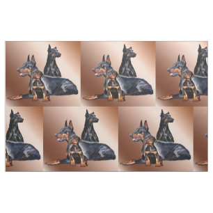 Doberman Family Dog Breed Fabric