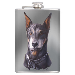 Doberman Flask Personalise Doberman Pinscher Flask