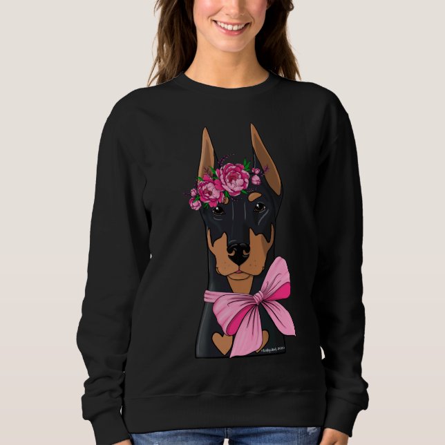 Doberman Flower Girl Sweatshirt (Front)