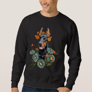 Doberman Flowers  1151 Sweatshirt