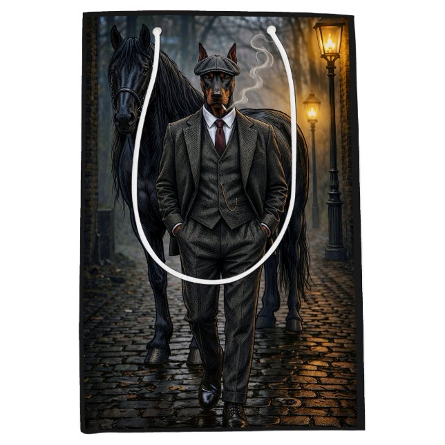 Doberman Gangster Blank  Medium Gift Bag (Front)
