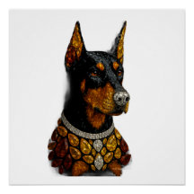 Doberman Gemstone Mosaic Luxury Art