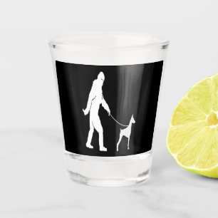 Doberman Gift   People Together Doberman Walking Shot Glass