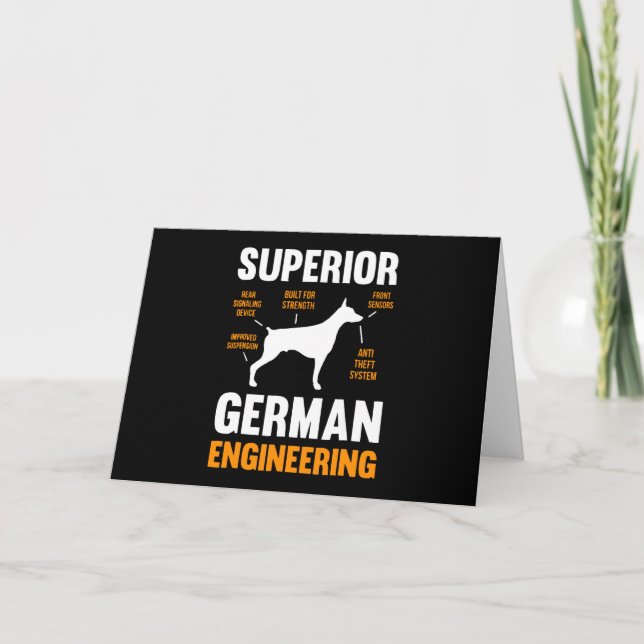 Doberman Gift | Superior German Engineering Card (Front)