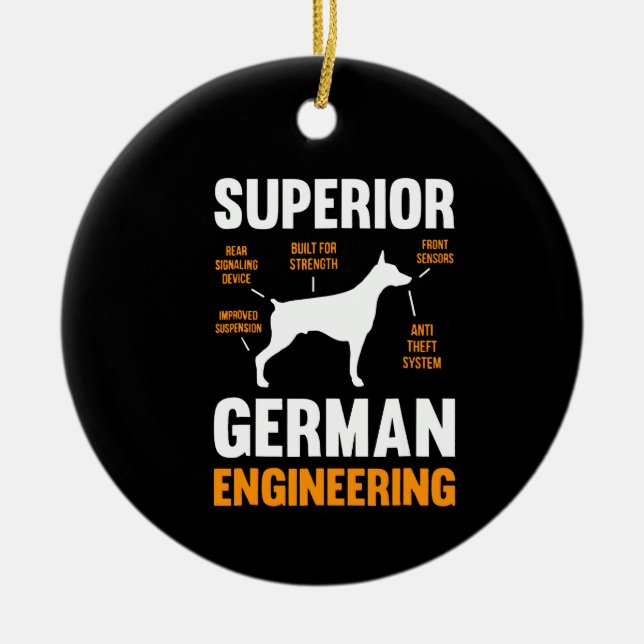 Doberman Gift | Superior German Engineering Ceramic Ornament (Front)