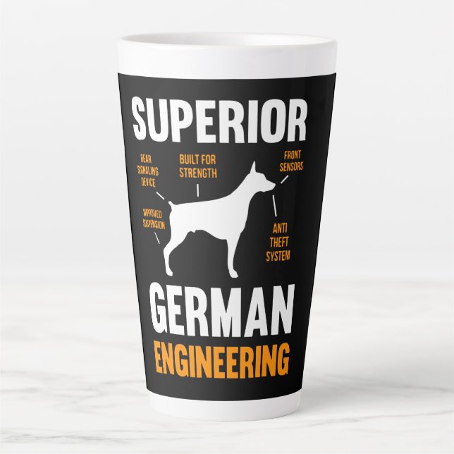 Doberman Gift | Superior German Engineering Latte Mug (Front)