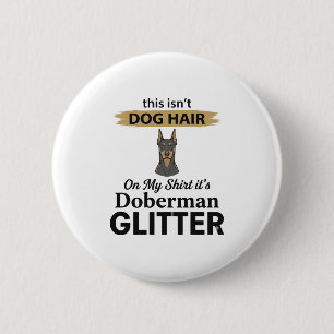 Doberman Glitter Funny Dog Lover Vintage Design_1 6 Cm Round Badge