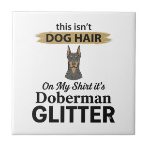 Doberman Glitter Funny Dog Lover Vintage Design_1 Ceramic Tile