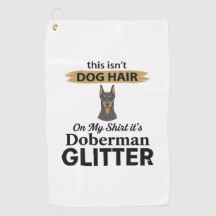 Doberman Glitter Funny Dog Lover Vintage Design_1 Golf Towel