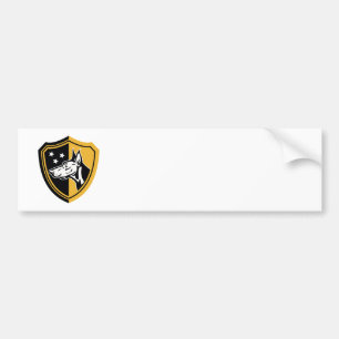 Doberman Guard Dog Stars Shield Bumper Sticker