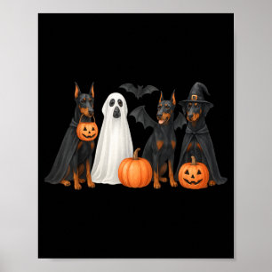 Doberman Halloween Costume Fun Doberman Halloween Poster