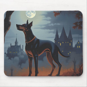 Doberman Halloween Scary Mouse Pad