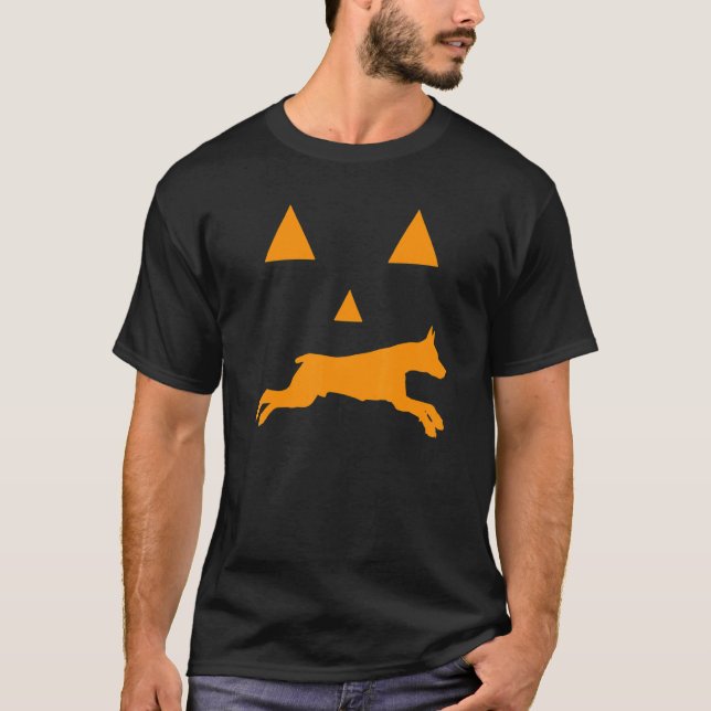 Doberman Halloween Spooky Face  Dog Classic T-Shirt (Front)
