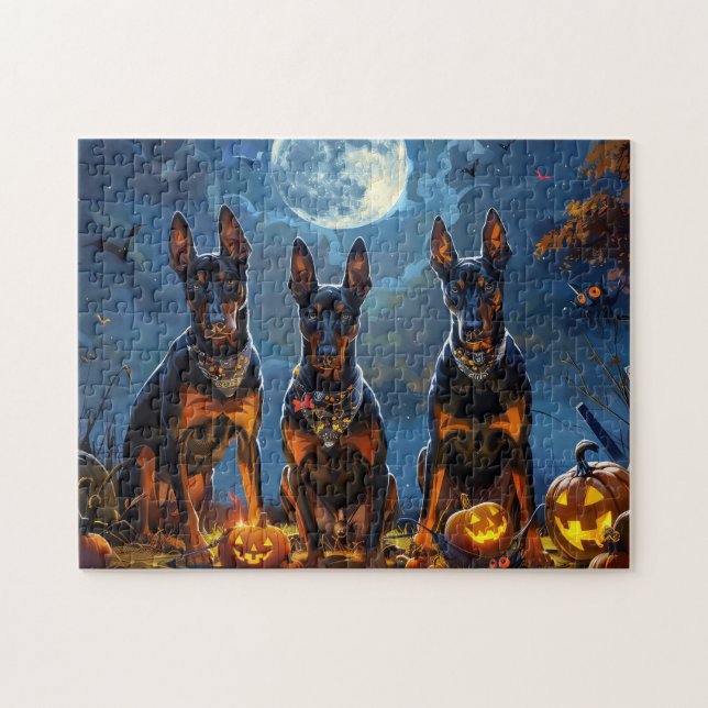 Doberman Halloween Spooky Jigsaw Puzzle (Horizontal)