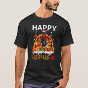 Doberman Halloween Thanksgiving Xmas Hallothanksm T-Shirt