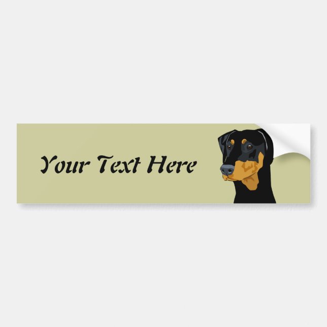 Doberman Head, Black, Uncropped Bumper Sticker (Front)