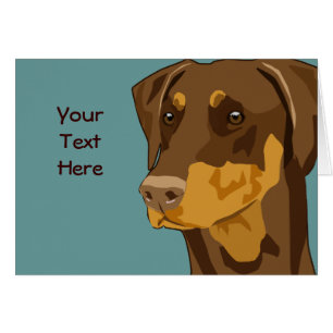 Doberman Head, Red, Uncropped