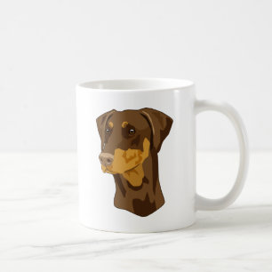 Doberman Head, Red, Uncropped Coffee Mug