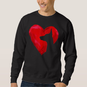 Doberman Heart silhouette Valentine's Day Dog Love Sweatshirt
