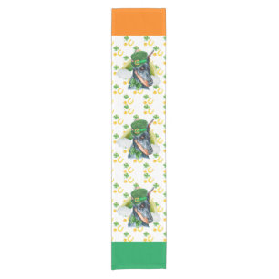Doberman Holiday Home Decor St Patricks Day Short Table Runner
