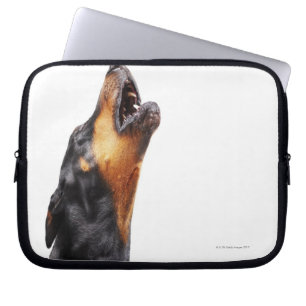 Doberman howling laptop sleeve