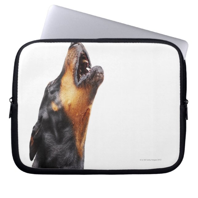 Doberman howling laptop sleeve (Front)