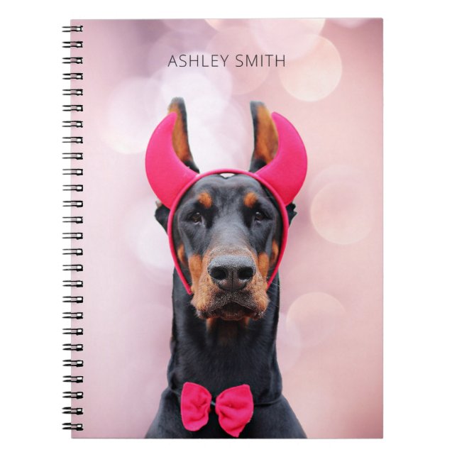 Doberman in Devil Costume Notebook (Front)