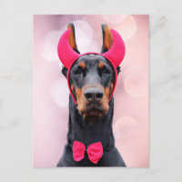 Doberman in Devil Costume
