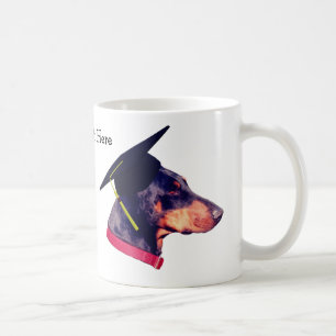 Doberman In Graduation Cap Cute Personalised Coffee Mug