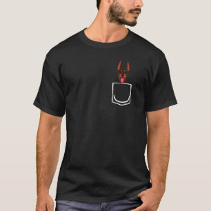 Doberman In Pocket Peeking Doberman Dog T-Shirt