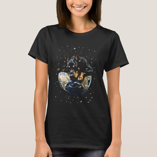 Doberman In Space T-Shirt (Front)