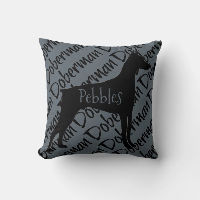 Doberman Love Custom Cushion (Front)
